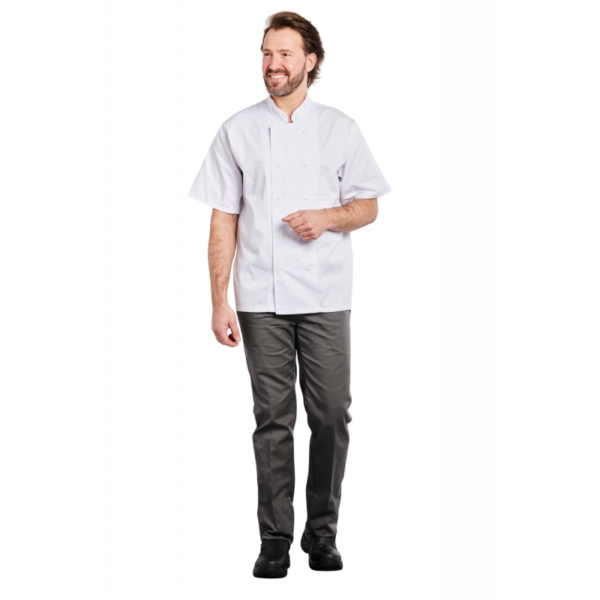 17B VESTE DE CUISINE P/C BLANC MC PRESSIONS – Image 4